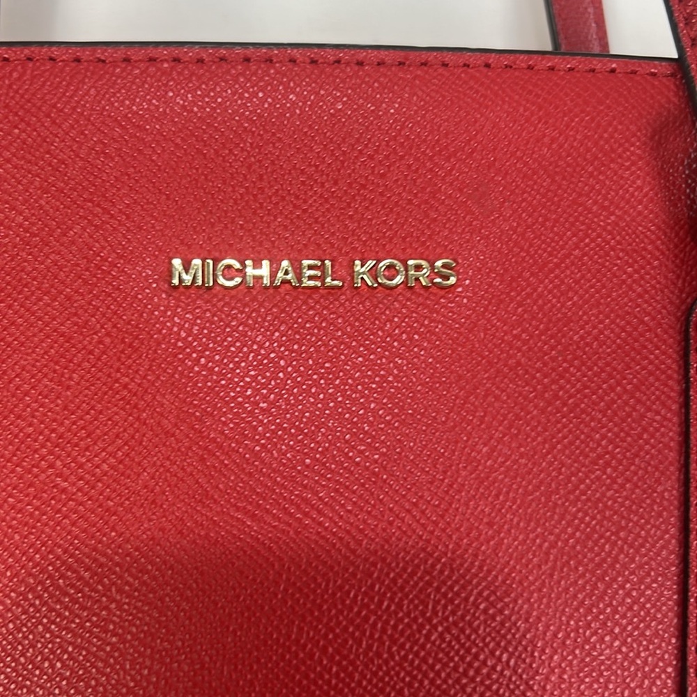 Michael Kors Large Red Tote Bag - Picture 5 of 10